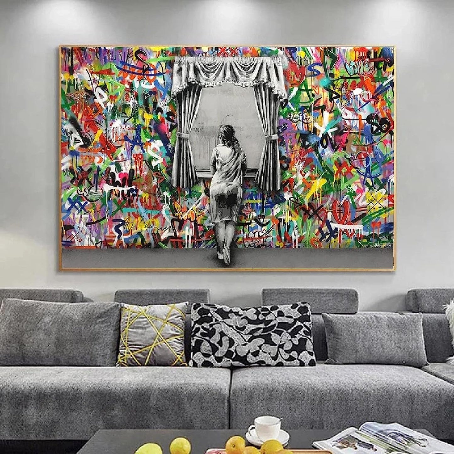 MEGA XXXL 160X90 CM Leinwandbilder inkl. Holzrahmen X307 Frau am Fenster