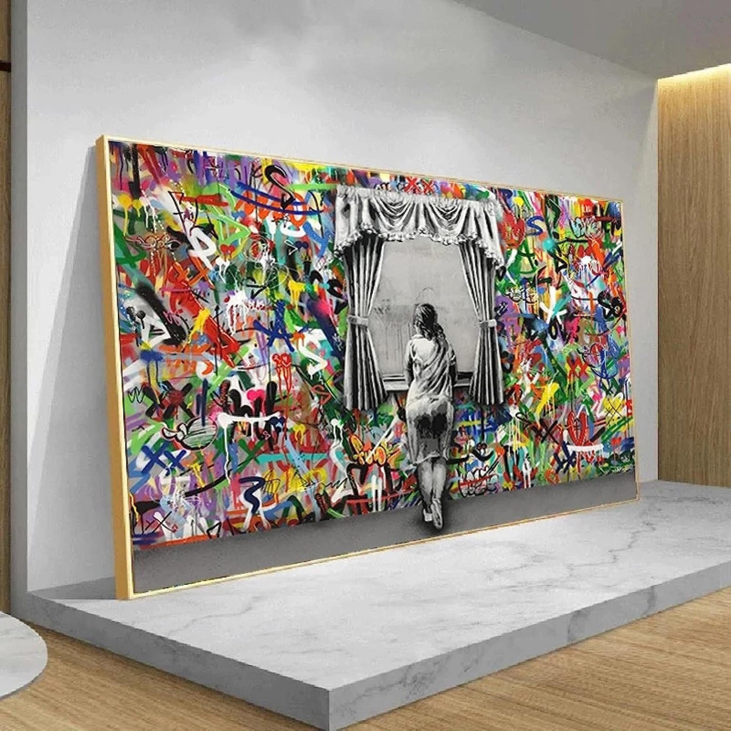 MEGA XXXL 160X90 CM Leinwandbilder inkl. Holzrahmen X307 Frau am Fenster