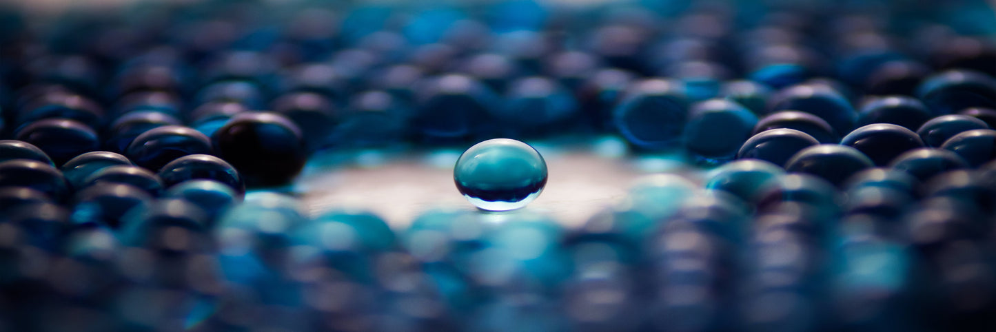 PANORAMA56 - BLUE PEARL-PANORAMA-LEINWANDBILDER-XXL-KAUFEN-TROPFEN-ABSTRAKT-MODERN-BLAU