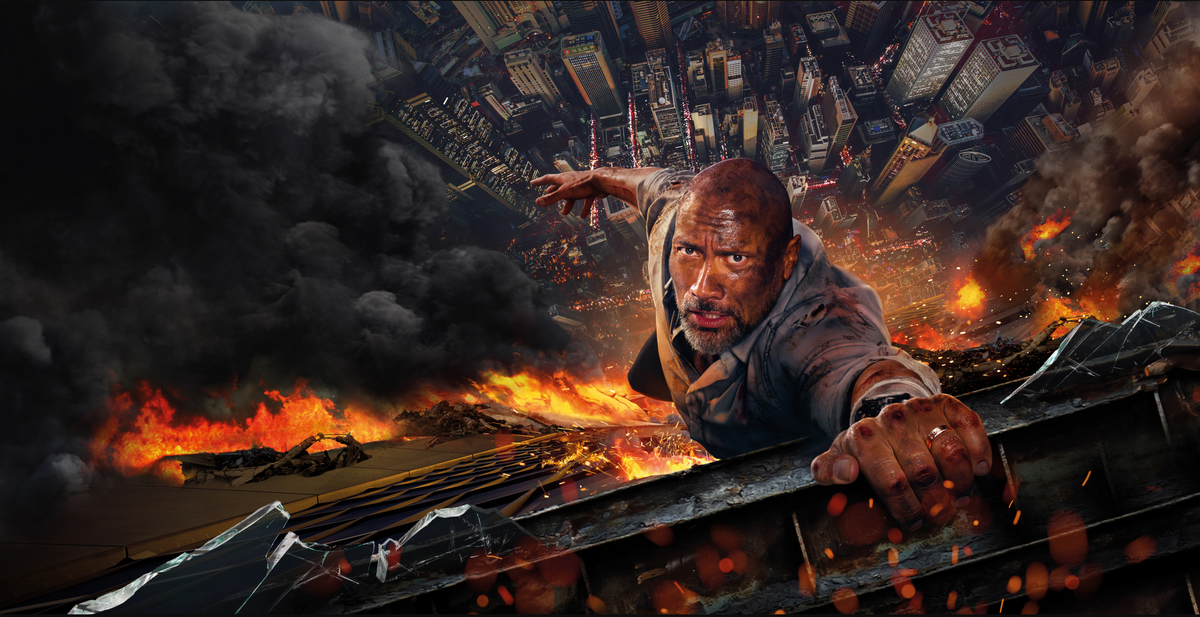 XXL Leinwandbilder Dwayne The Rock Johnson Skyscraper Movie