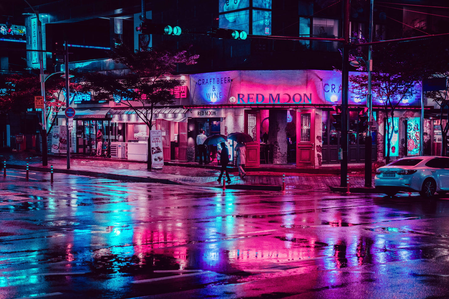 X533 XXL LEINWANDBILDER STADT BEI NACHT TOKYO SPIEGELUNG REGEN GEWITTER - MEGA XXXL 160X90 CM Leinwandbilder inkl. Holzrahmen