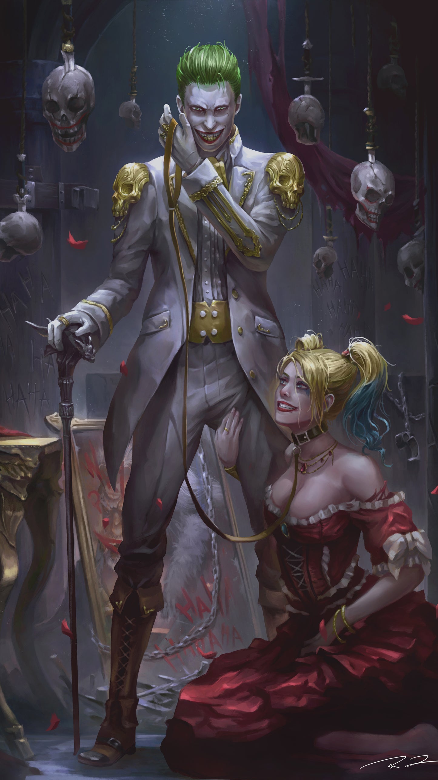 X700 - XXXL LEINWANDBILDER INKLUSIVE HOLZRAHMEN - Joker Harley Quinn Jason Kiernan ComicArt Superhelden FanArt DCComics Cosplay Kunst Popkultur