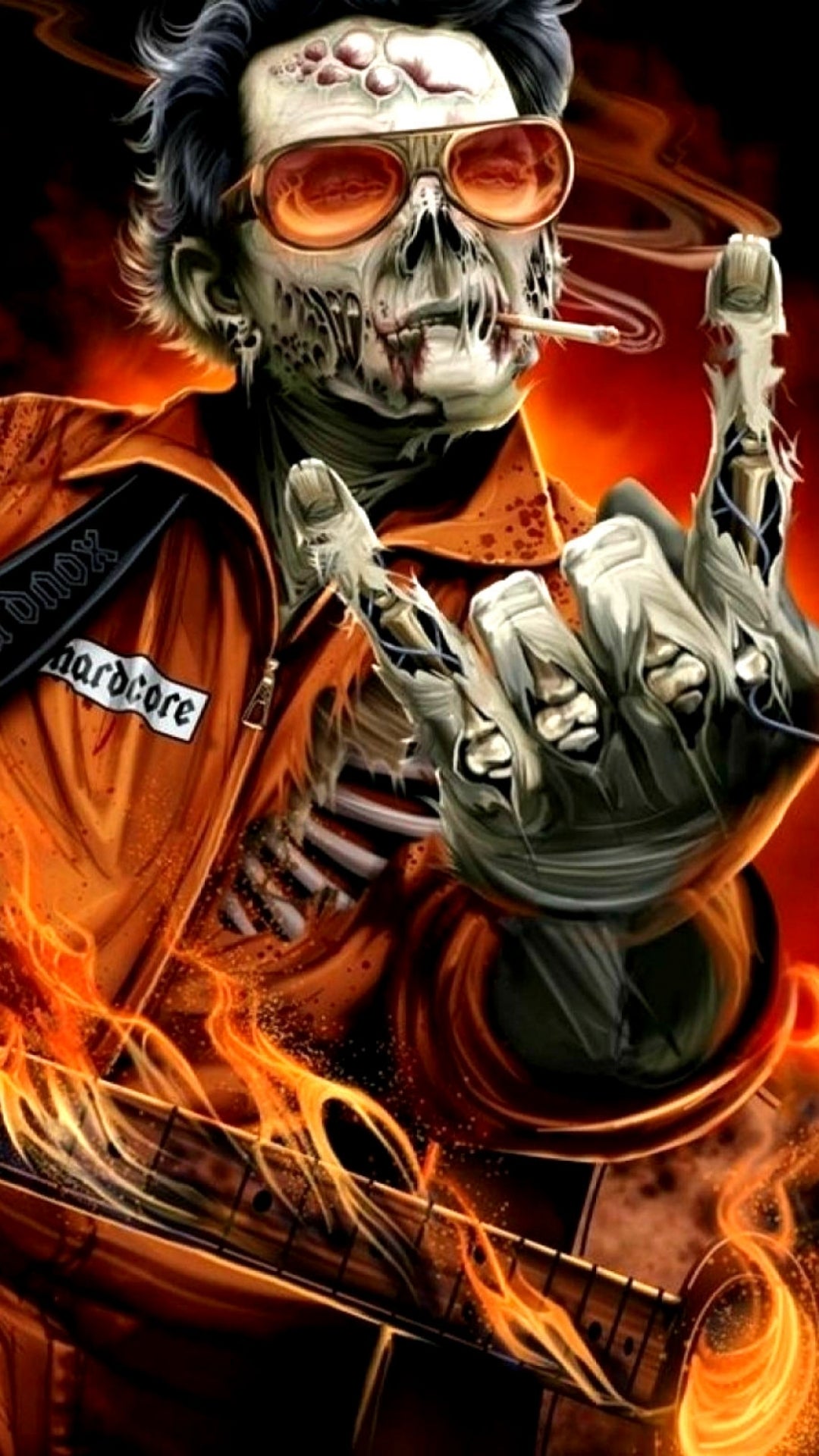 X709 - XXXL LEINWANDBILDER INKLUSIVE HOLZRAHMEN - Johnny Cash Zombie Sonnenbrille Gitarre Musik HorrorArt KreativeKunst Rocknroll Country