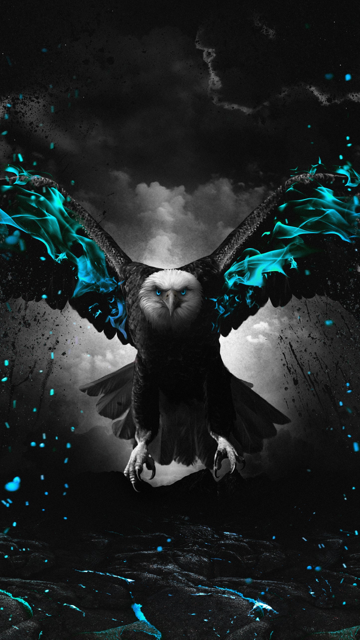 X715 - XXXL LEINWANDBILDER INKLUSIVE HOLZRAHMEN - Adler BlaueFlügel Vögel Naturfotografie Wasserlandschaft Fliegen Wildlife Tierwelt Freiheit Schönheit