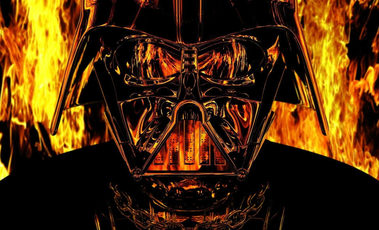 X716 - XXXL LEINWANDBILDER INKLUSIVE HOLZRAHMEN - Darth Vader Star Wars Feuer Flammen SciFi Kunst FanArt Cosplay Filmkunst