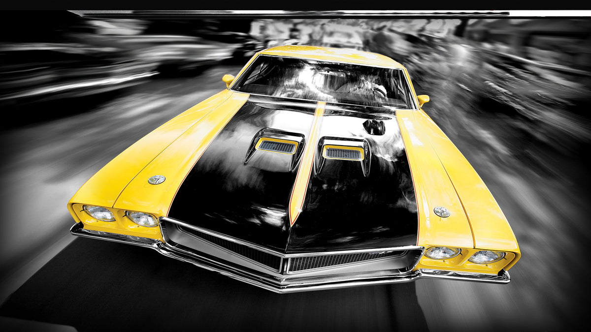 XXL Leinwandbilder Buick GSX Gelb Schwarz Muscle Car 1970