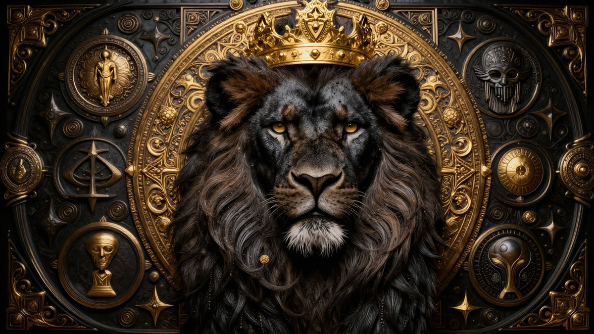 XXL Leinwandbilder Gold Löwe