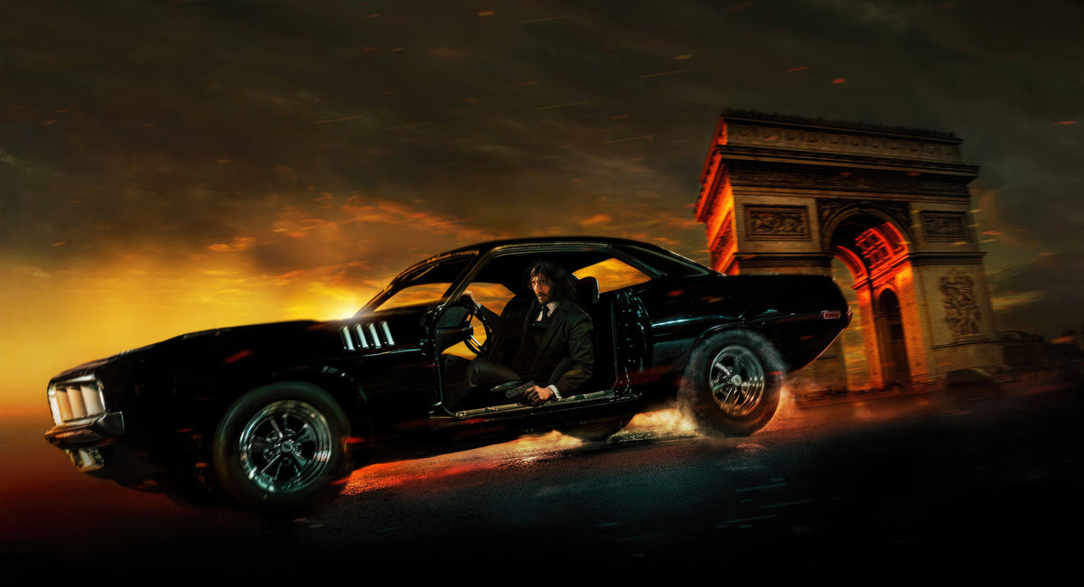 XXL Leinwandbilder John Wick Plymouth Barracuda
