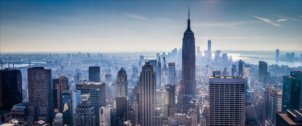 XXL Leinwandbilder NY Blue Wolkenkratzer