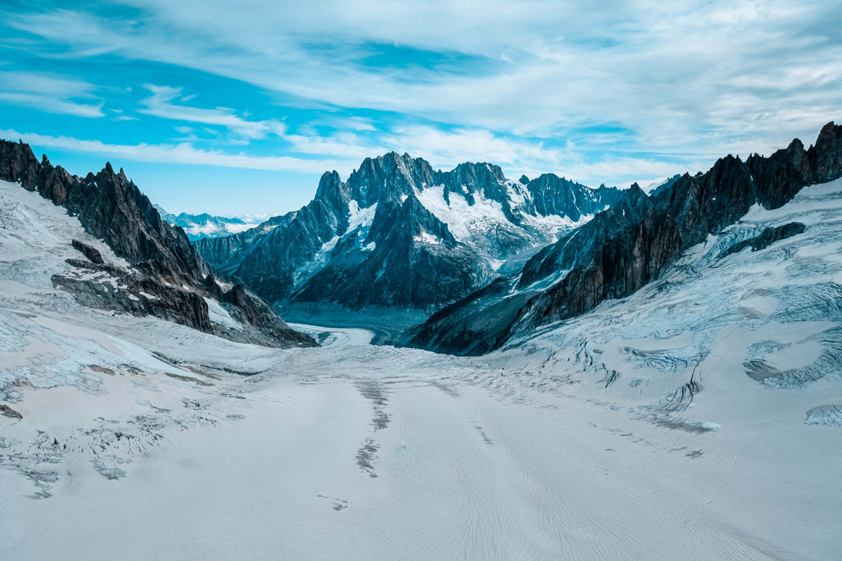 XXL Leinwandbilder Spuren im Schnee Winter Eis Berge