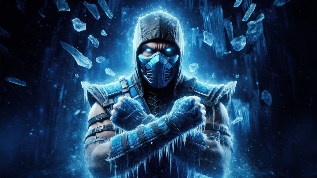 XXL Leinwandbilder Sub Zero Mortal Kombat Ice Crystal Eiszeit