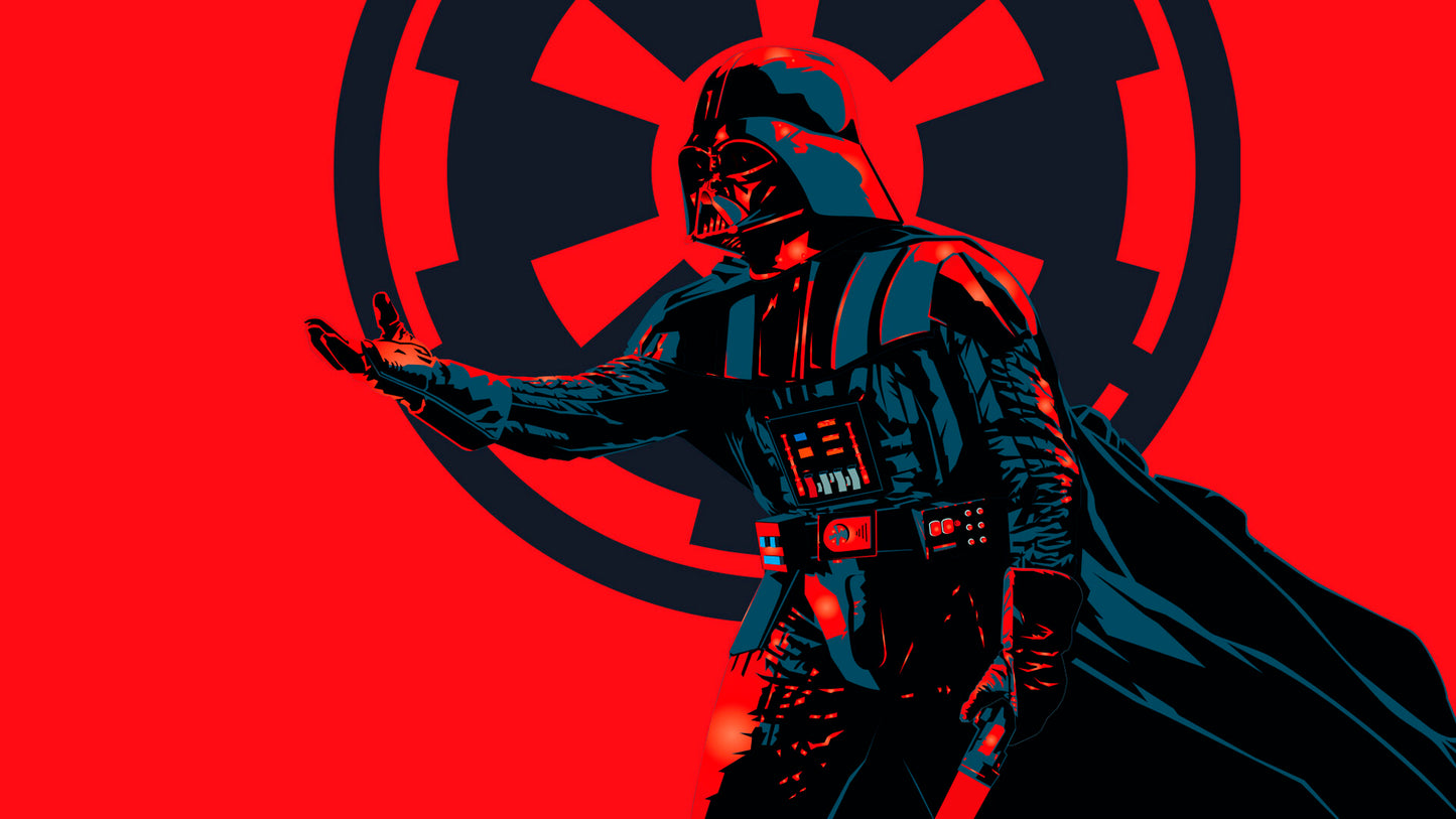 x574 XXL Leinwandbilder Star Wars Darth Vader Vektographik Digital Art Modern Rot Schwarz - MEGA XXXL 160X90 CM Leinwandbilder inkl. Holzrahmen