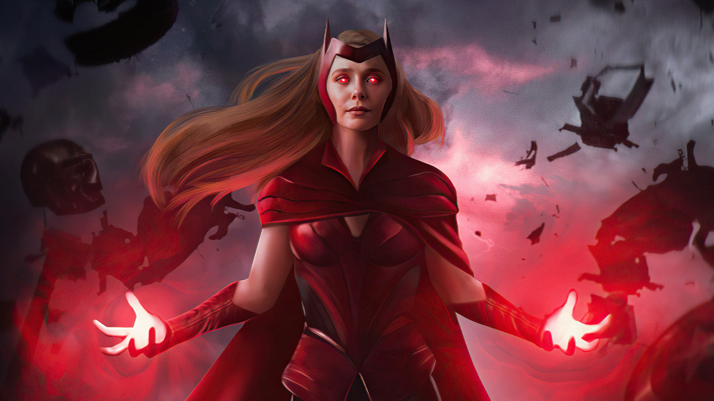 x578 XXL Leinwandbilder Elisabeth Olson Wanda Vision Marvel Supervillain Bösewicht Superhelden Serie und Filme - MEGA XXXL 160X90 CM Leinwandbilder inkl. Holzrahmen