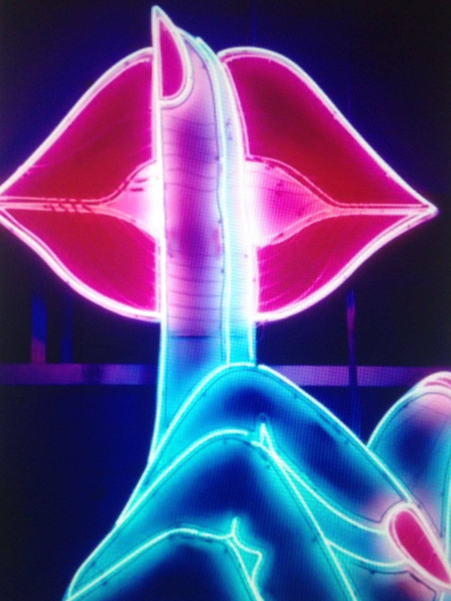 x608 XXL Leinwandbilder Neon Fingernagel Spitze Mund Blau Rosa - MEGA XXXL 160X90 CM Leinwandbilder inkl. Holzrahmen