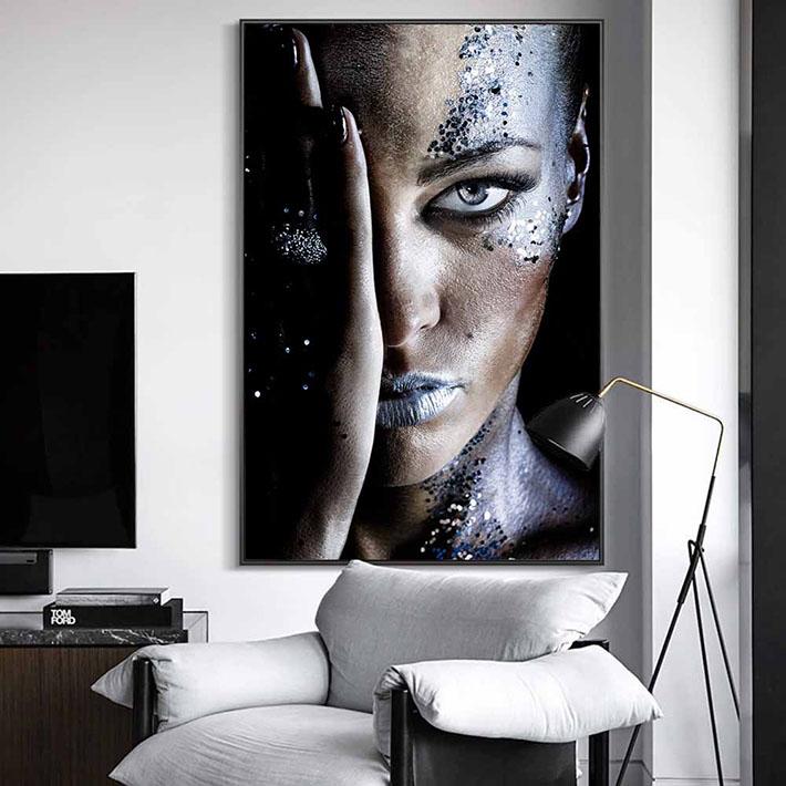 MEGA XXXL 160X90 CM Leinwandbilder inkl. Holzrahmen X523 Hand vor Gesicht