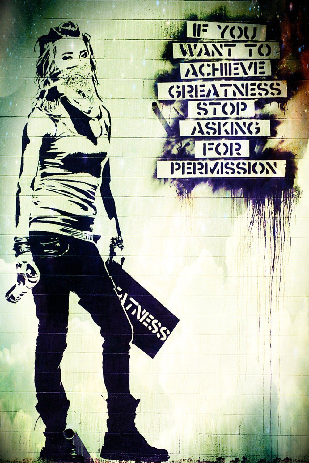 MEGA XXXL 160X90 CM Leinwandbilder inkl. Holzrahmen BANKSY GREATNESS