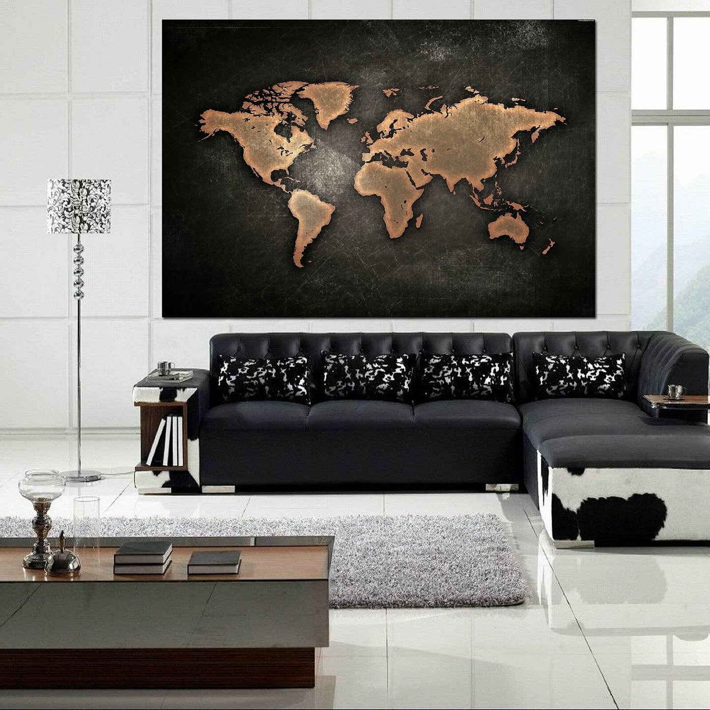 MEGA XXXL 160X90 CM Leinwandbilder inkl. Holzrahmen L53 WELTKARTE