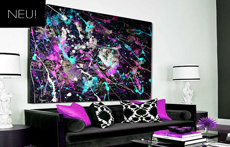 MEGA XXXL 160X90 CM Leinwandbilder inkl. Holzrahmen L19 Paintsplash