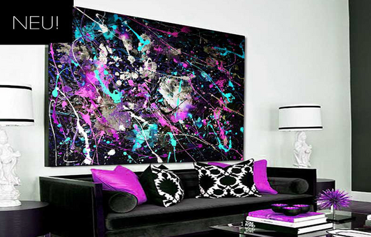 MEGA XXXL 160X90 CM Leinwandbilder inkl. Holzrahmen L19 Paintsplash