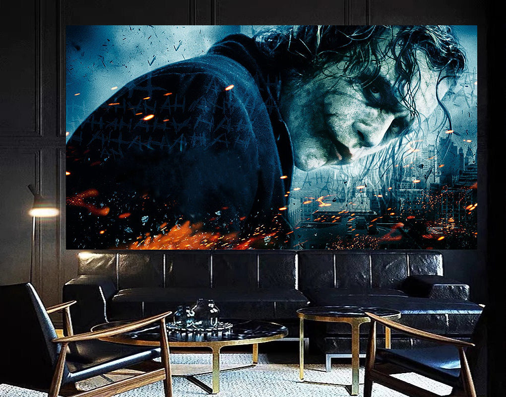 MEGA XXXL 160X90 CM Leinwandbilder inkl. Holzrahmen w39 Joker Batman