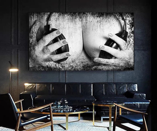 MEGA XXXL 160X90 CM Leinwandbilder inkl. Holzrahmen L8 KOPFHÖRER