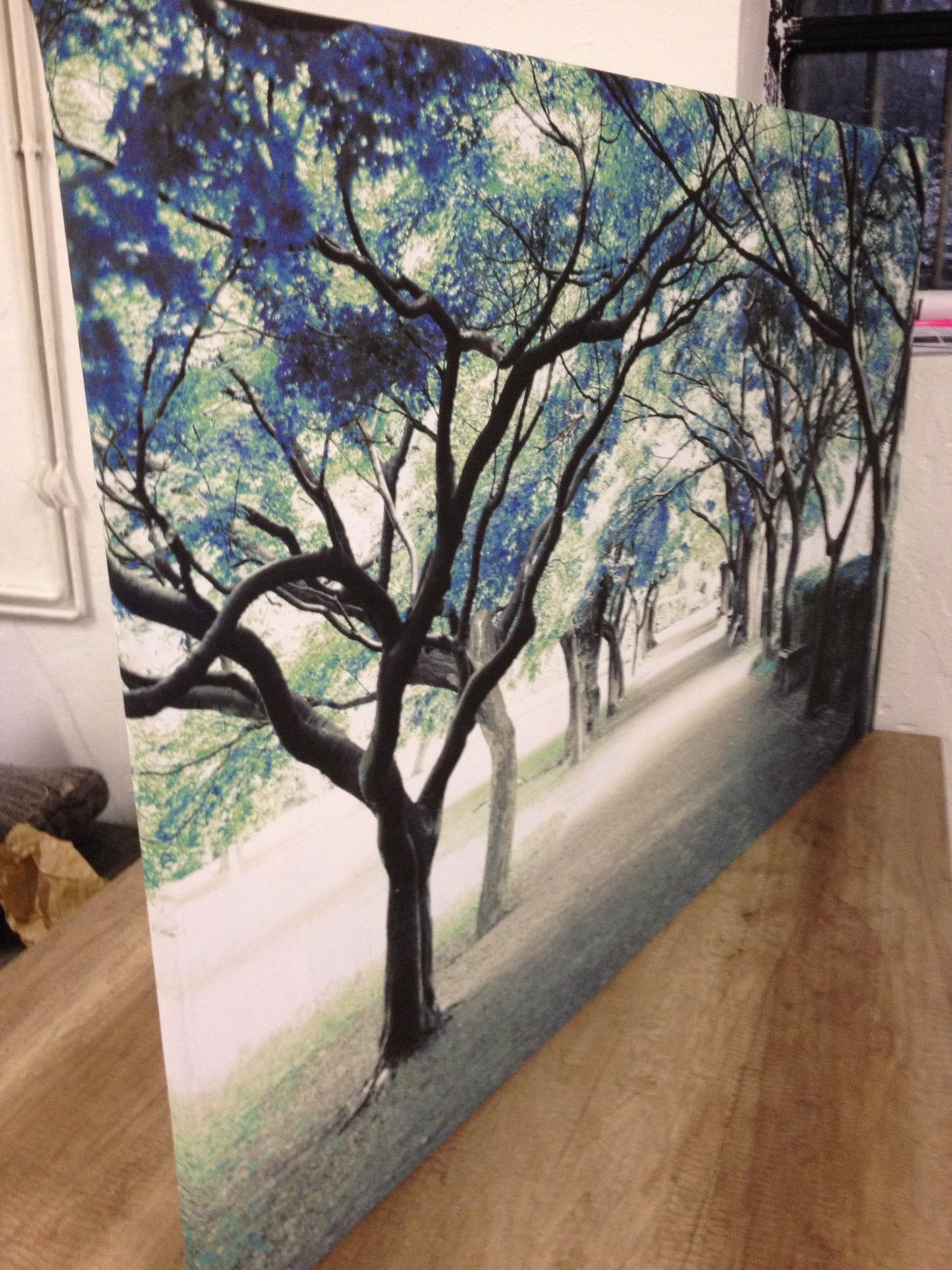 MEGA XXXL 160X90 CM Leinwandbilder inkl. Holzrahmen L68 TÜRKIS WALD
