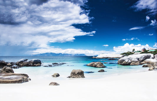 L97 - MEGA XXXL 160X90 CM Leinwandbilder inkl. Holzrahmen - STRAND MEER BLAU WOLKEN HIMMEL NATUR WASSER
