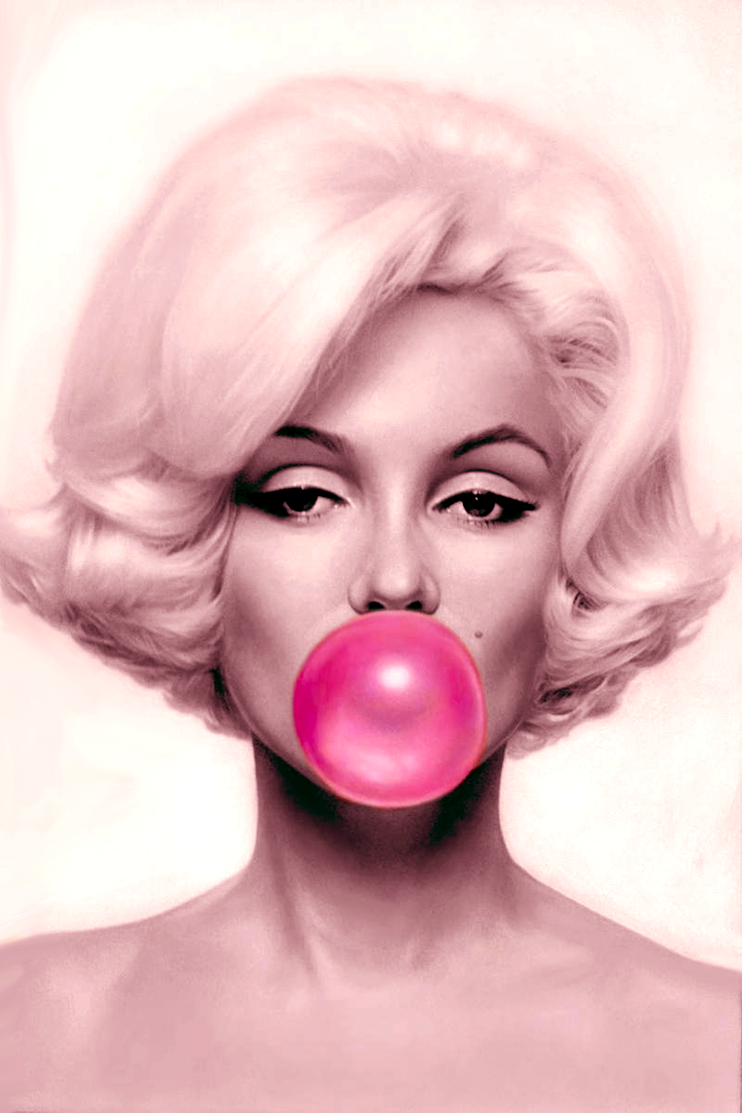 MEGA XXXL 160X90 CM Leinwandbilder inkl. Holzrahmen Marilyn Bubblegum