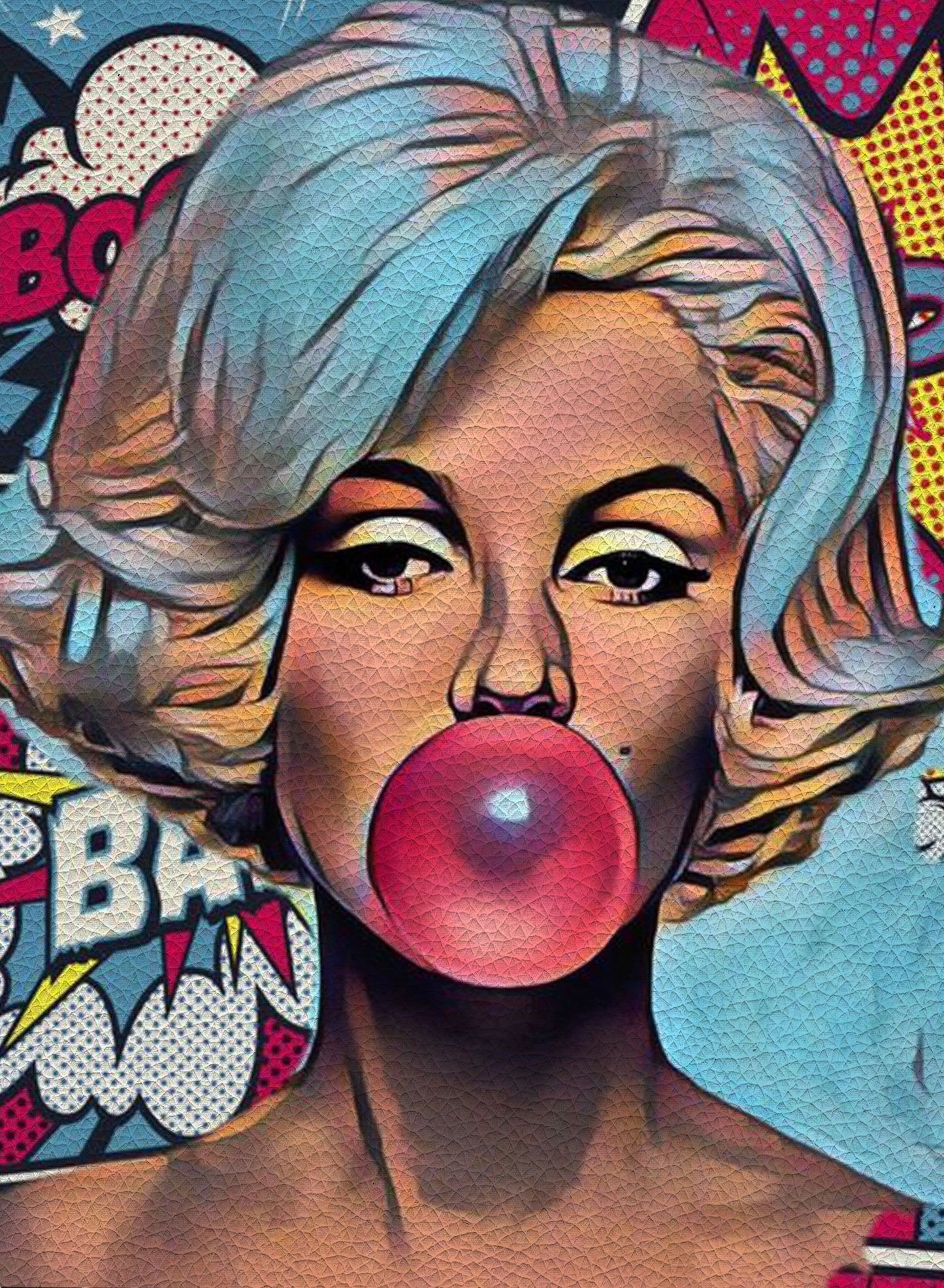 MEGA XXXL 160X90 CM Leinwandbilder inkl. Holzrahmen MARILYN MONROE KAUGUMMI WARHOL