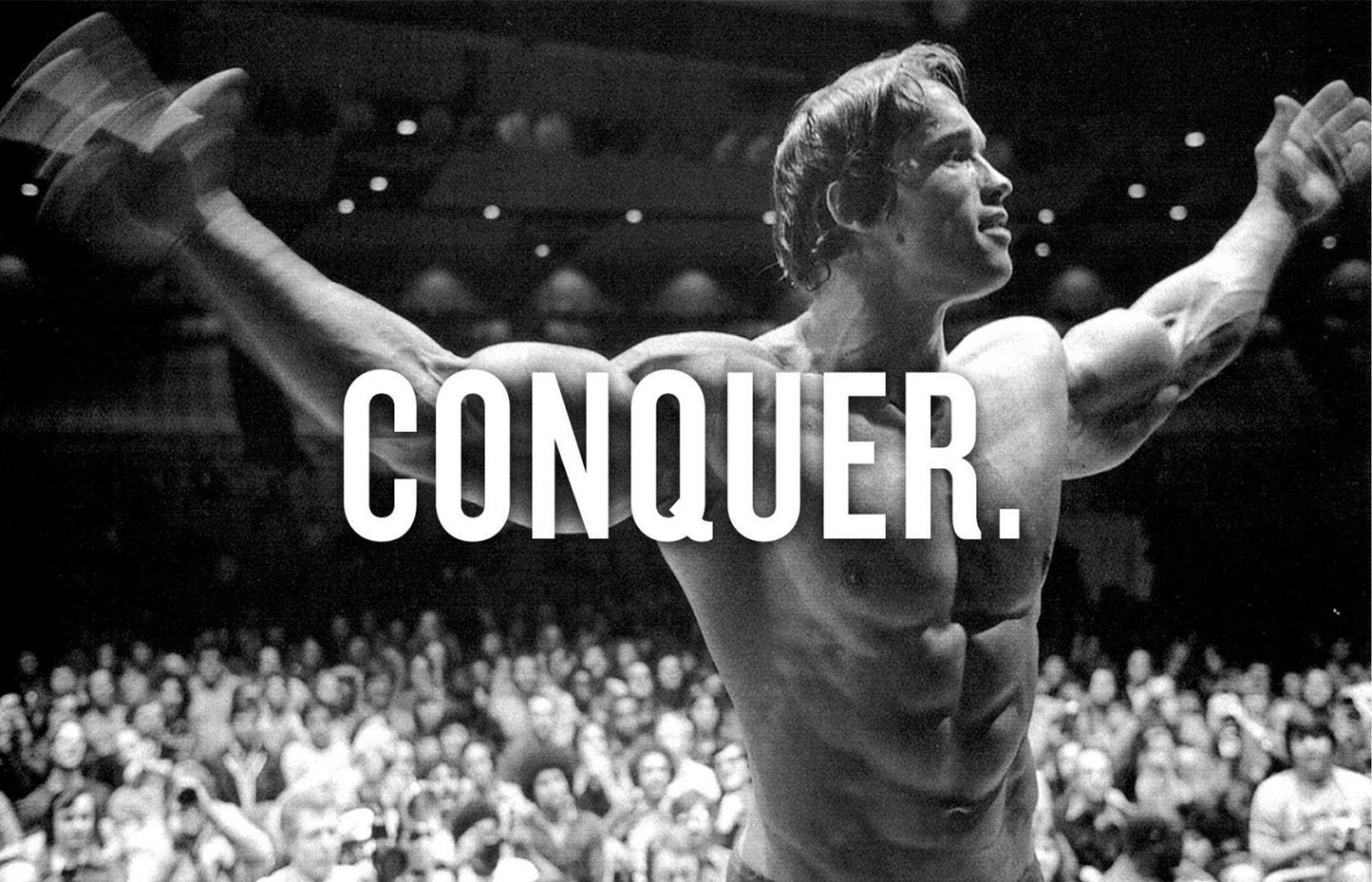 MEGA XXXL 160X90 CM Leinwandbilder inkl. Holzrahmen W13 Arnold SCHWARZENEGGER CONQUER BODYBUILDING