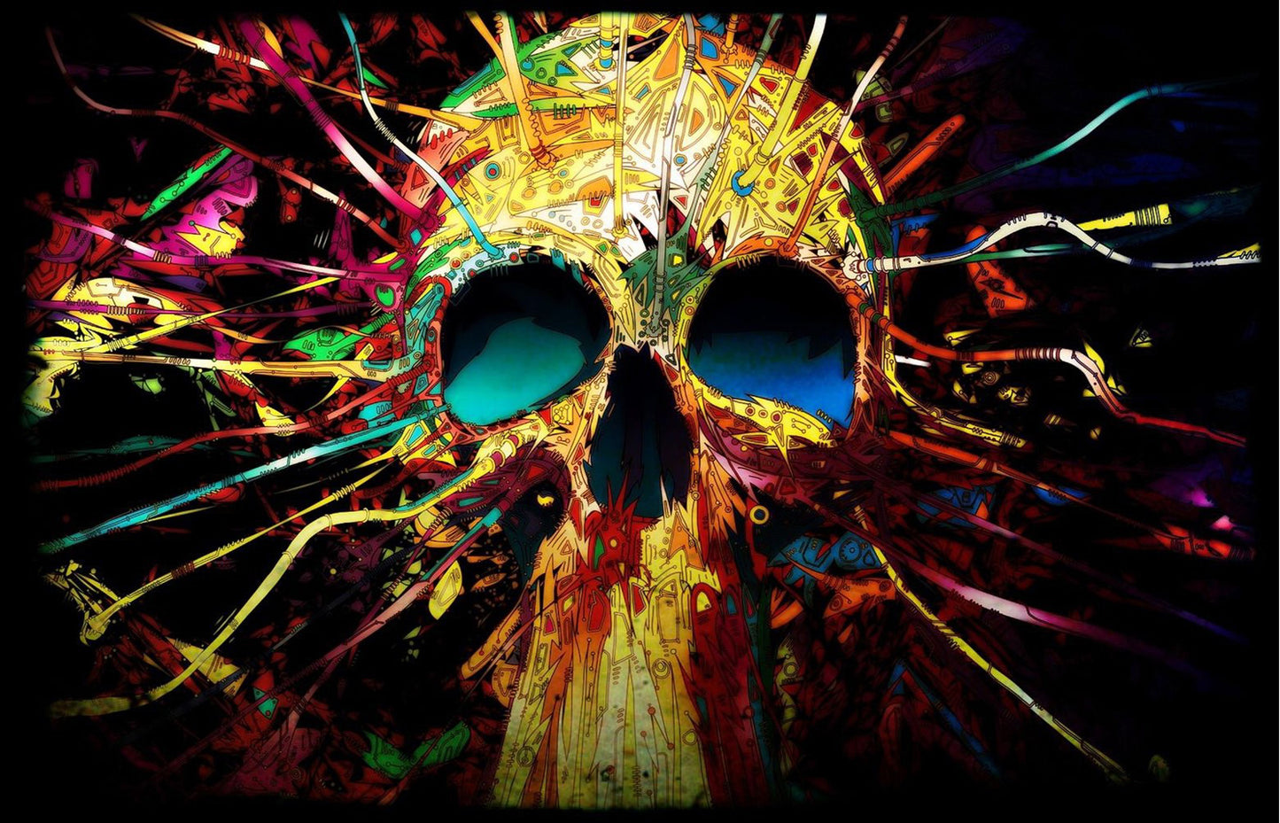 MEGA XXXL 160X90 CM Leinwandbilder inkl. Holzrahmen W77 Skull art