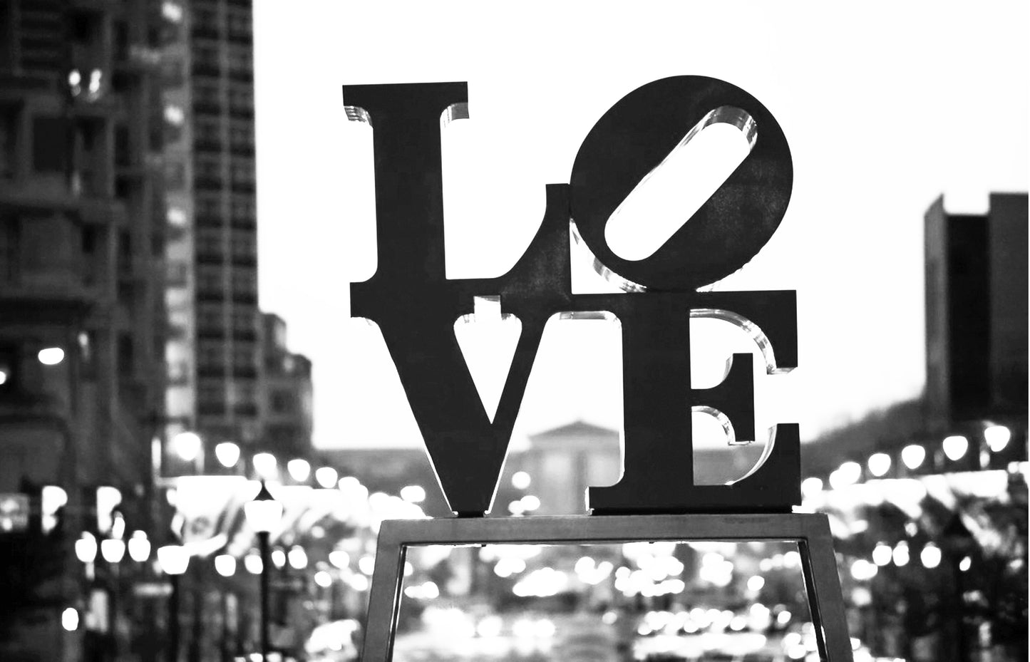 W97-sw - MEGA XXXL 160X90 CM Leinwandbilder inkl. Holzrahmen - LIEBE BUCHSTABEN LOVE ART SCHWARZ WEISS