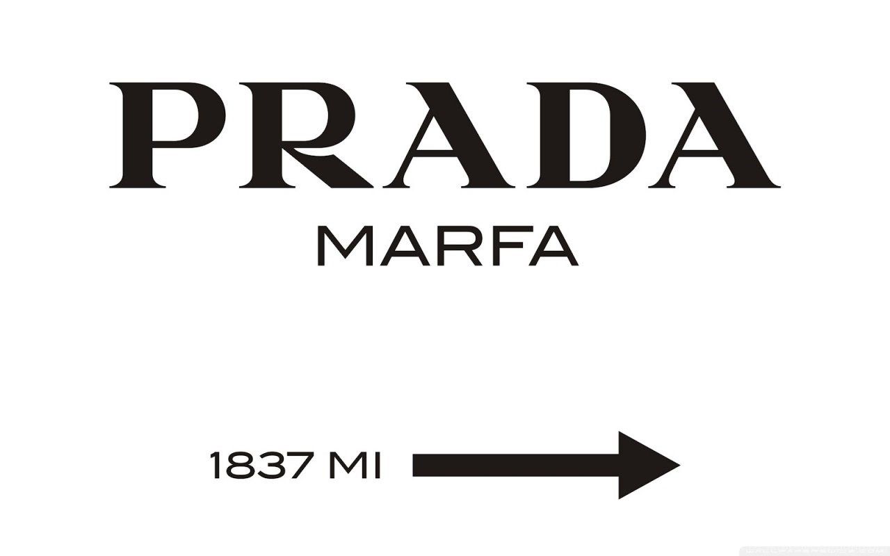 X135 - MEGA XXXL 160X90 CM Leinwandbilder inkl. Holzrahmen Prada Marfa Schwarz Weiss Fashion Mode