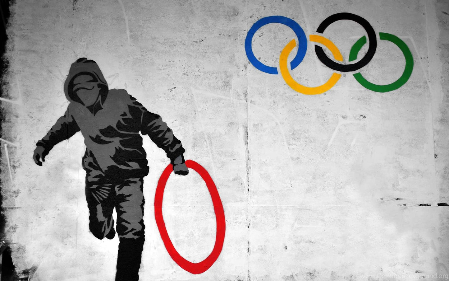 MEGA XXXL 160X90 CM Leinwandbilder inkl. Holzrahmen X13 Banksy Olympiade