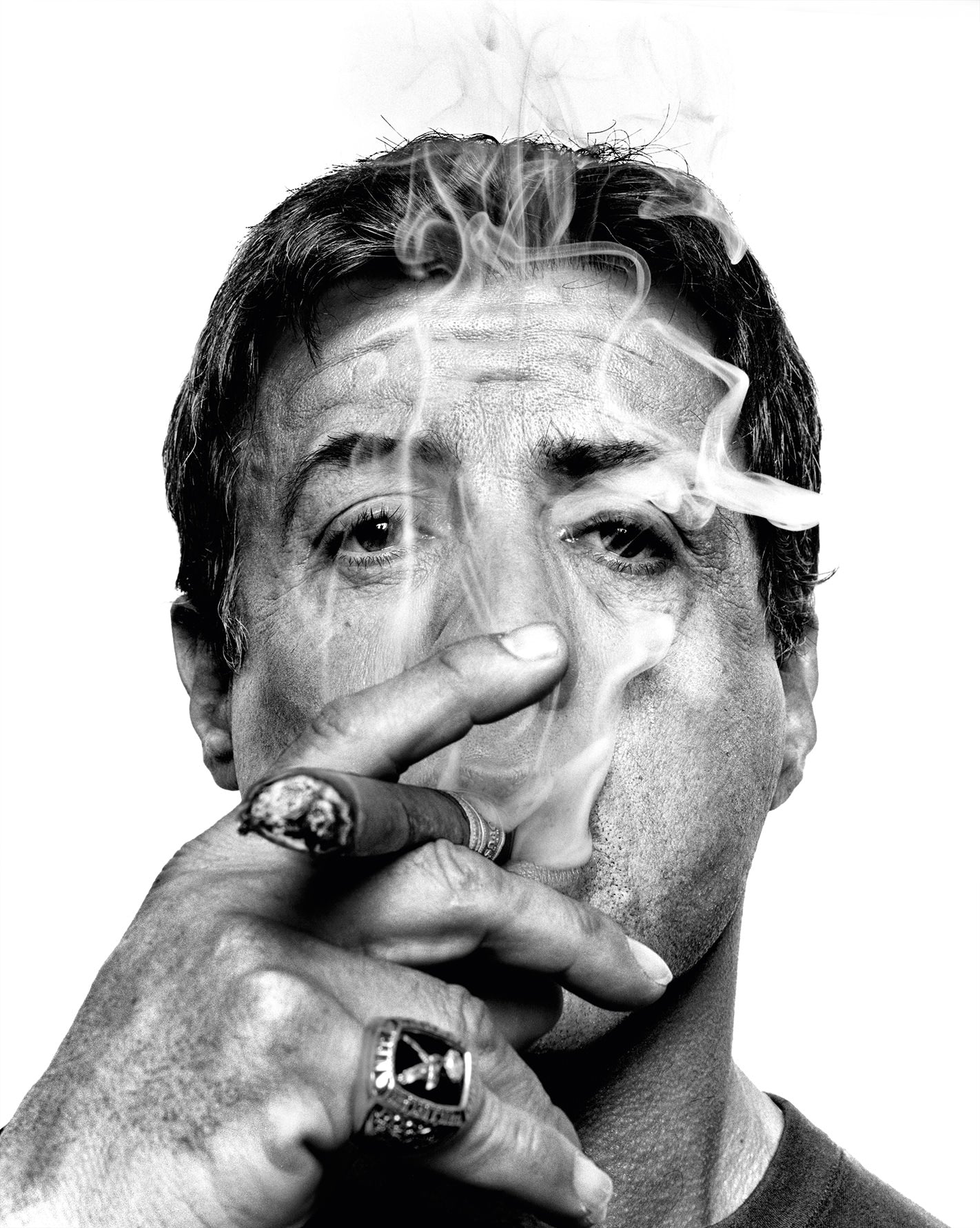 MEGA XXXL 160X90 CM Leinwandbilder inkl. Holzrahmen X196 Stallone Silvester Zigarre