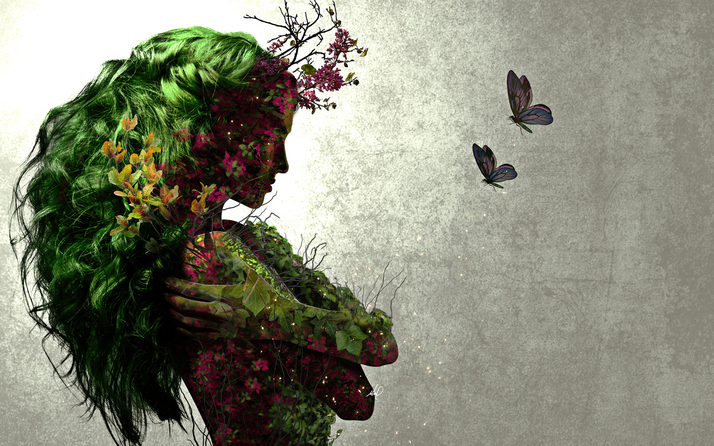 X198 - XXL LEINWANDBILDER - LEINWANDDRUCK MIT HOLZRAHMEN - Frau Natur Abstrakt Kunst Modern Art