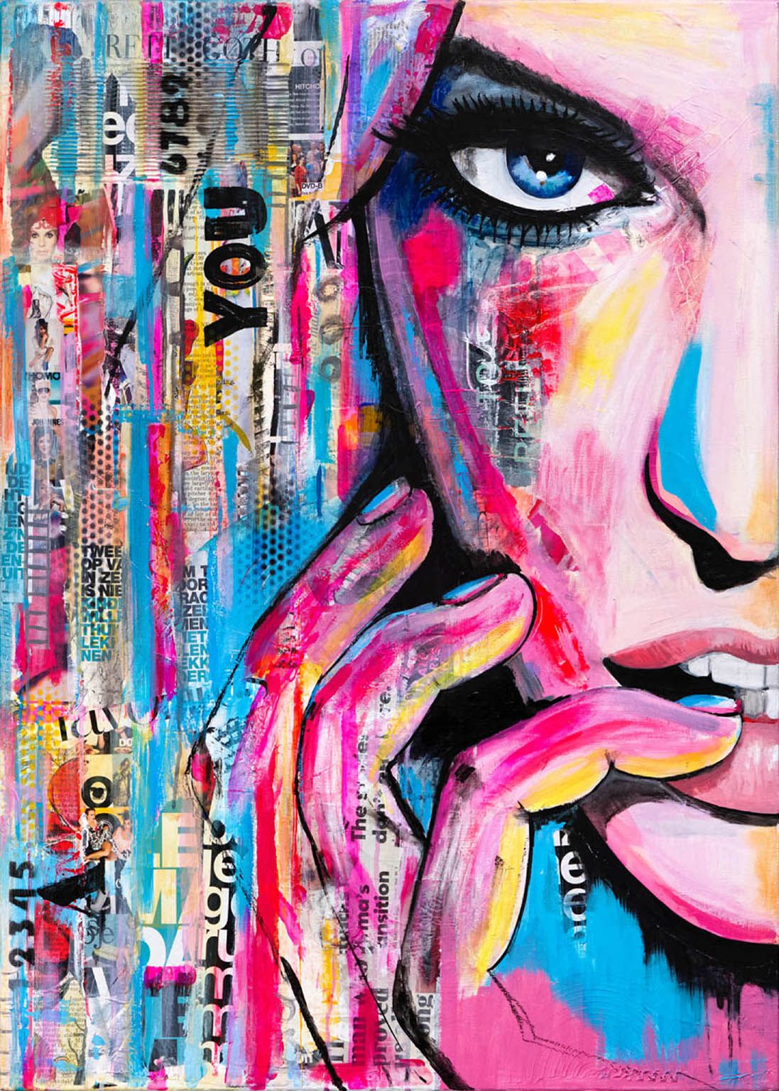 X20 - MEGA XXXL 160X90 CM Leinwandbilder inkl. Holzrahmen Lippenbiss