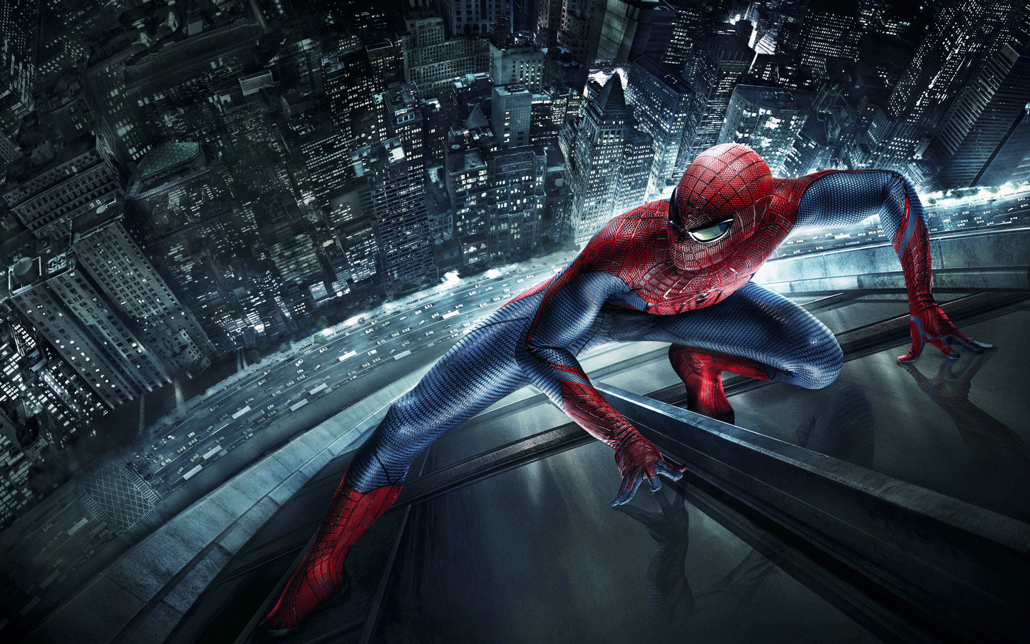 X246 - MEGA XXXL 160X90 CM Leinwandbilder inkl. Holzrahmen - Spiderman Wolkenkratzer Superhelden