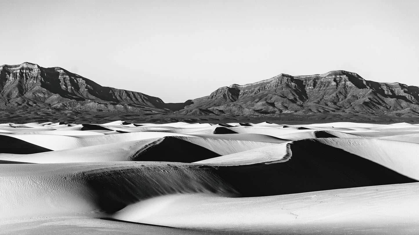 X269 - MEGA XXXL 160X90 CM Leinwandbilder inkl. Holzrahmen - Monochrome Landschaft Schwarz Weiß Dünen