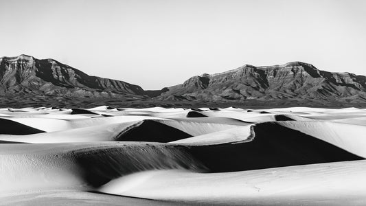 X269 - MEGA XXXL 160X90 CM Leinwandbilder inkl. Holzrahmen - Monochrome Landschaft Schwarz Weiß Dünen