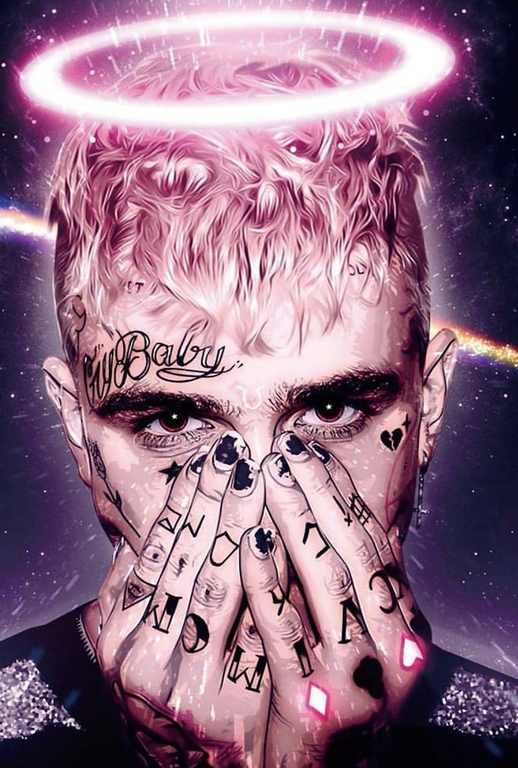 MEGA XXXL 160X90 CM Leinwandbilder inkl. Holzrahmen X443 Lil Peep Artwork