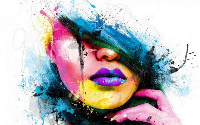 XXL LEINWANDBILDER - LEINWANDDRUCK MIT HOLZRAHMEN - X519 Frau Abstrakt Illustration