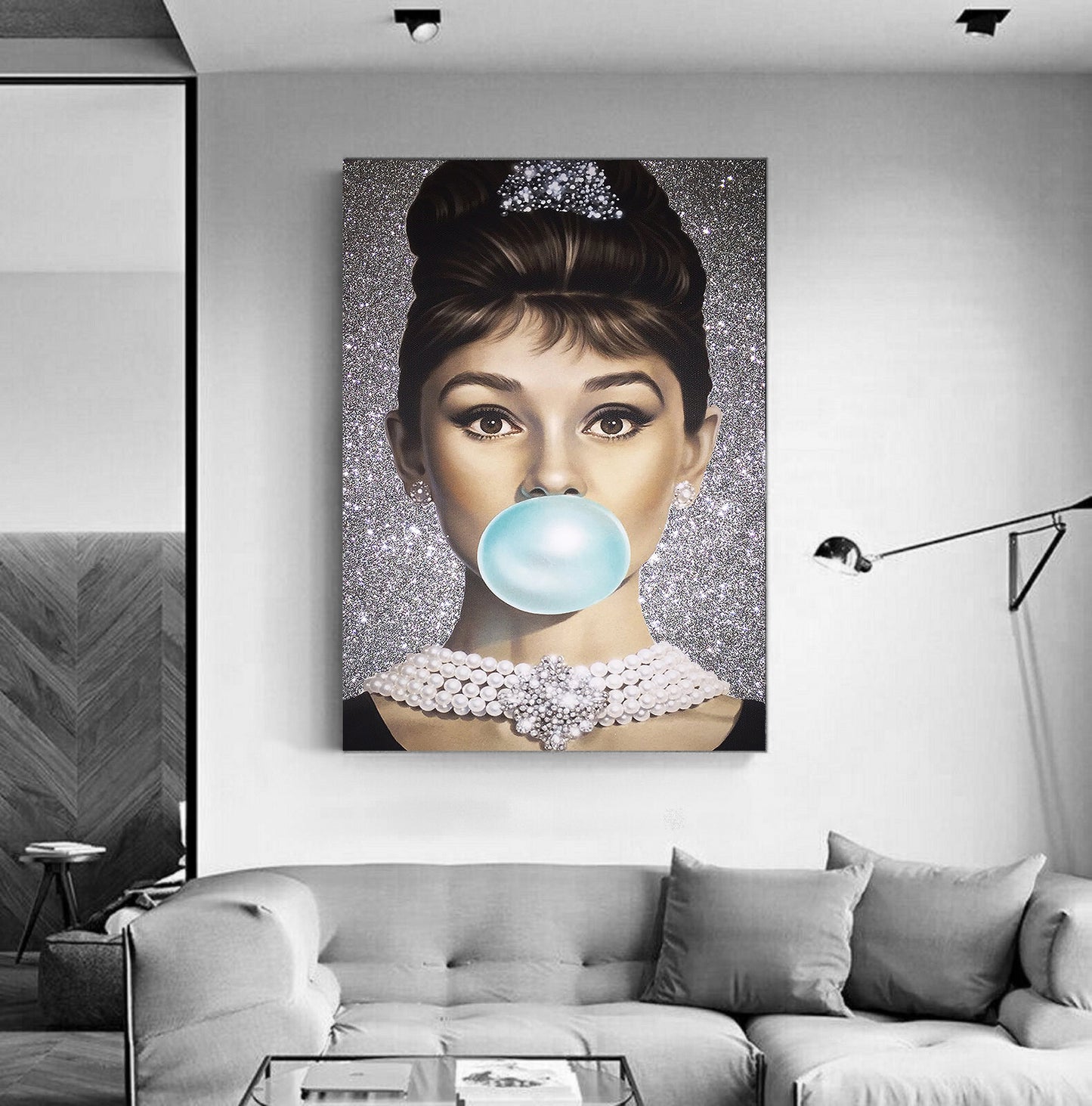 MEGA XXXL 160X90 CM Leinwandbilder inkl. Holzrahmen Audrey Bubblegum