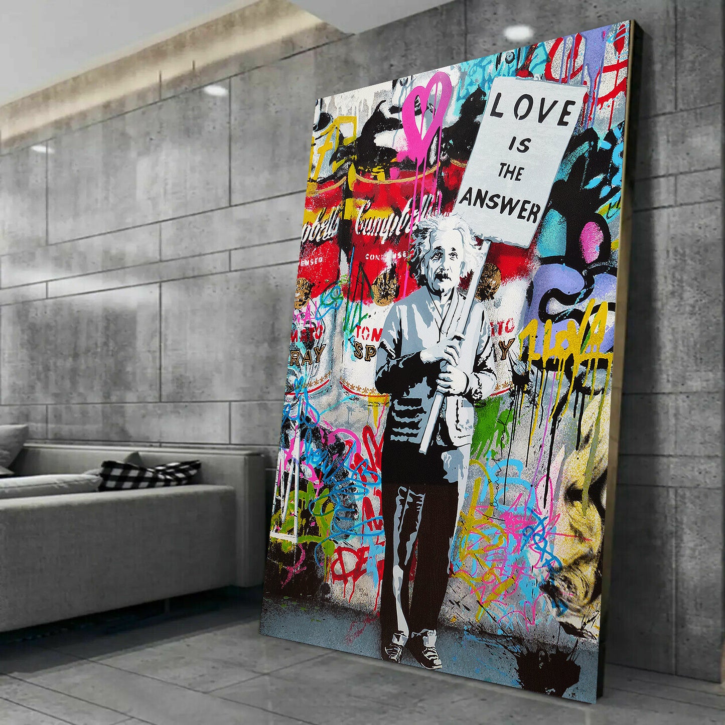 MEGA XXXL 160X90 CM Leinwandbilder inkl. Holzrahmen X1 ALBERT EINSTEIN WARHOL