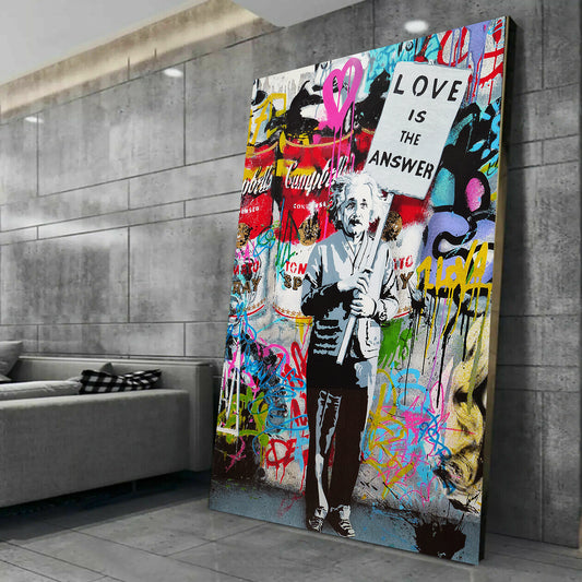 MEGA XXXL 160X90 CM Leinwandbilder inkl. Holzrahmen X1  ALBERT EINSTEIN WARHOL