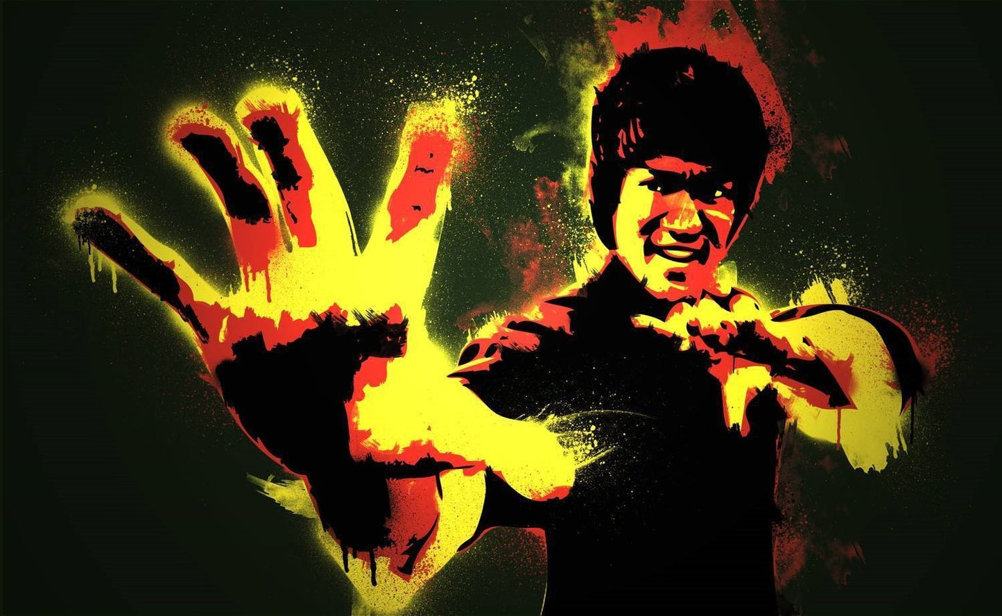 MEGA XXXL 160X90 CM Leinwandbilder inkl. Holzrahmen - Bruce Lee Karate