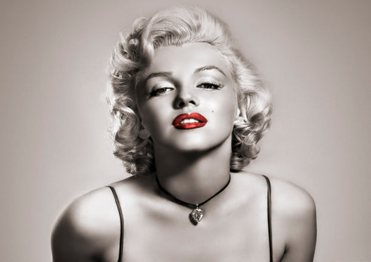 MEGA XXXL 160X90 CM Leinwandbilder inkl. Holzrahmen - MARILYN MONROE SCHWARZ WEISS ROT HOLLYWOOD STARS