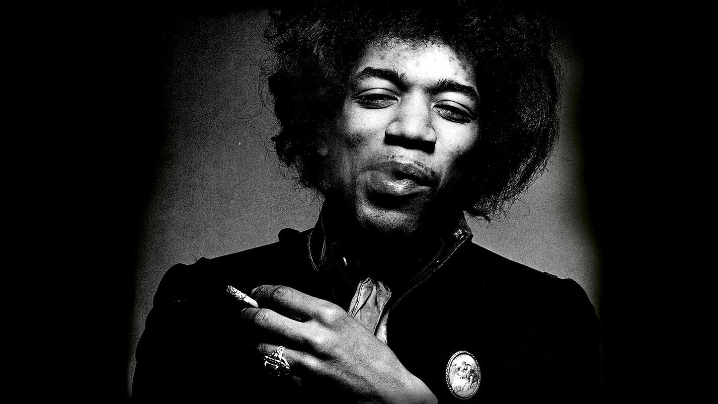 MEGA XXXL 160X90 CM Leinwandbilder inkl. Holzrahmen JIMI Hendrix Rock n Roll Gitarre Musik Schwarz Weiss Rauchen