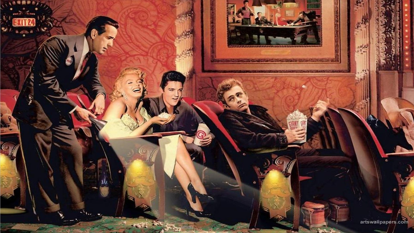 MEGA XXXL 160X90 CM Leinwandbilder inkl. Holzrahmen Marilyn Monroe Elvis James Dean Humphrey Bogart Film Legenden Retro