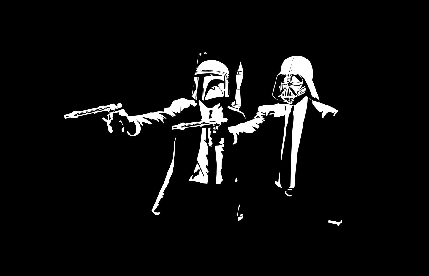MEGA XXXL 160X90 CM Leinwandbilder inkl. Holzrahmen Star Wars Pulp Fiction Banksy Street Art Schwarz Weiss
